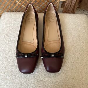Naturalizer Burgundy Flats with Black Bow